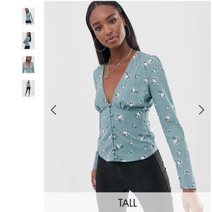 ASOS | Tall button front blouse in ditsy floral